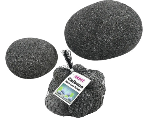 Pierres de lave Orbit Calbuco, pierres de lave noires en emballage filet