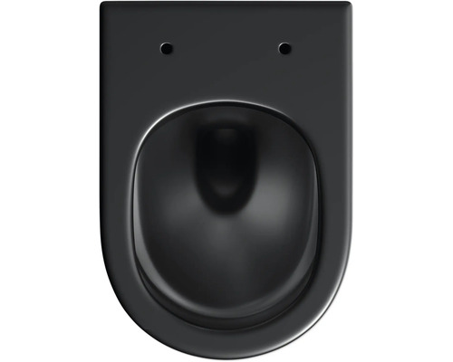 WC suspendu noir en céramique, vue de dessus