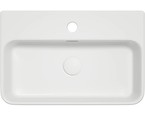 Vue de dessus d''un lavabo rectangulaire en céramique