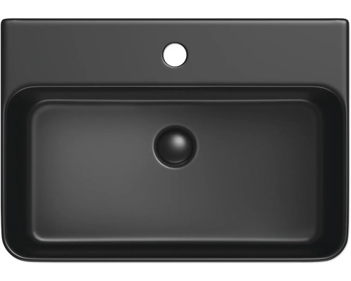 Aufsicht auf ein rechteckiges Keramikwaschbecken