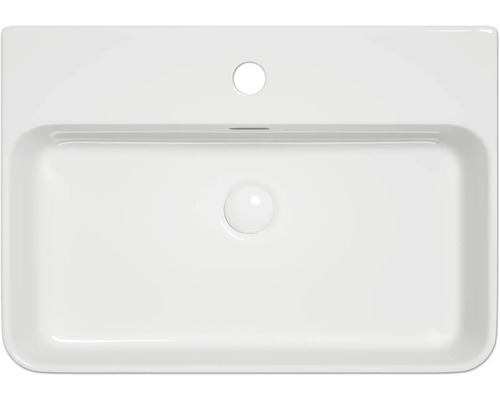 Vasque rectangulaire en céramique, vue de dessus