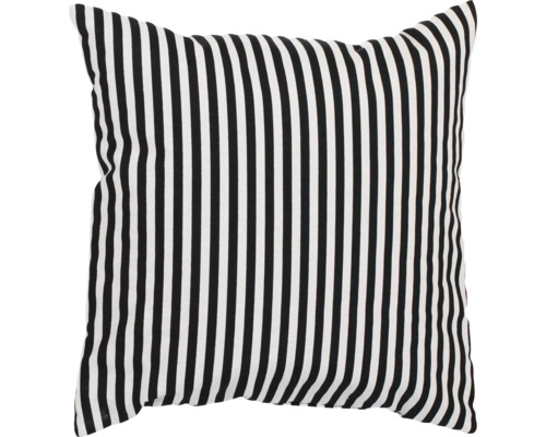 Coussin décoratif 40x40 cm noir et blanc à rayures