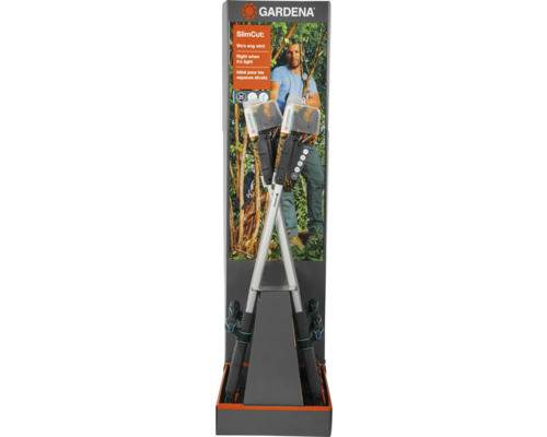 Gardena SlimCut Gartenschere im Verkaufsständer.