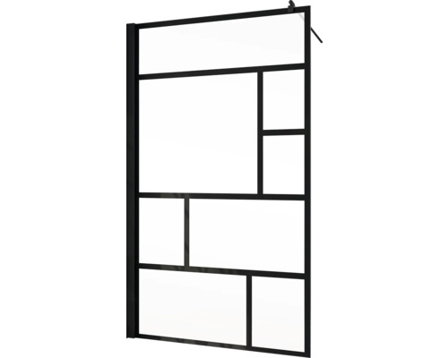 Paroi de douche noire avec design rectangulaire