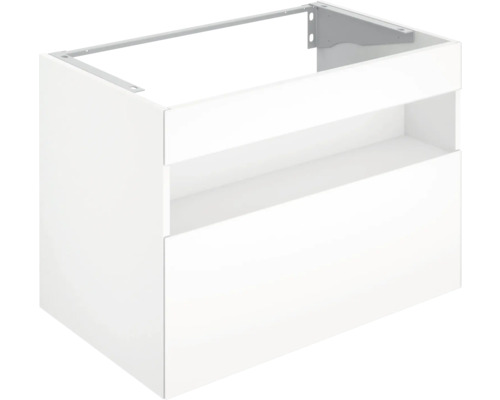 Waschbeckenunterschrank KEUCO Stageline 80x62.5x49 cm weiss inkl. LED-Beleuchtung Waschtischunterschrank mit Schublade