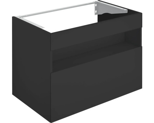 Meuble sous lavabo KEUCO Stageline 80x62.5x49 cm roche volcanique y compris éclairage LED