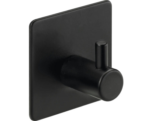 Klebehaken 45 x 45 x 28 mm Stahl schwarz matt 5 Stück Schwarzer Einzelhaken zur Wandmontage
