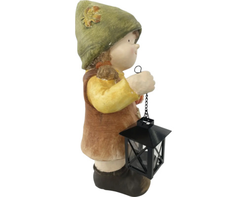 Figurine de jardin fille avec lanterne