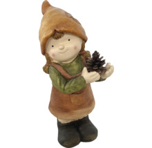 Gartenfigur Mädchen mit Zapfen