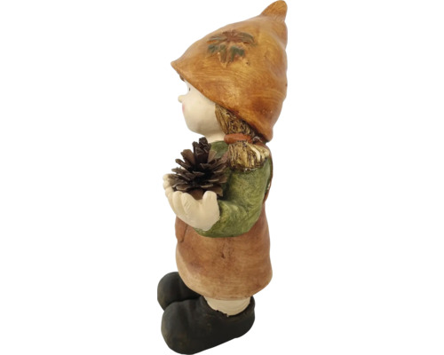 Gartenzwerg Mädchenfigur mit Zapfen