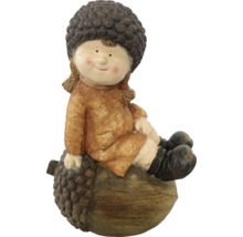 Gartendekoration Mädchenfigur auf Eichel