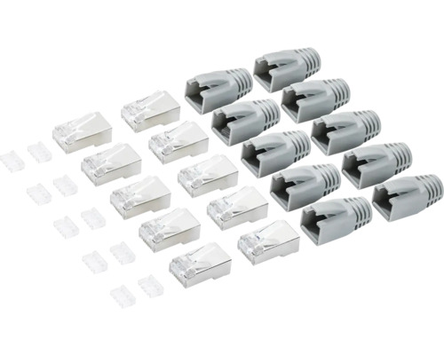 RJ45 Stecker (8p8c) geschirmt CAT.7 grau RJ45 Stecker (8p8c) geschirmt CAT.7 grau
