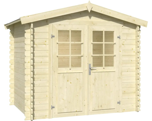 Holzgartenhaus mit Doppeltür und Fenstern