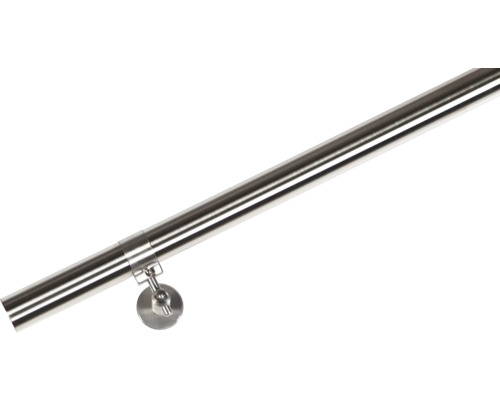 Ensemble de main courante Pertura acier inoxydable V2A Ø 40 mm L : 2100 mm Rambarde en acier inoxydable avec support