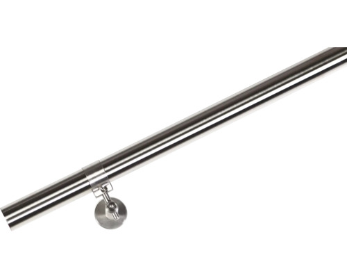 Ensemble de main courante Pertura acier inoxydable V2A Ø 40 mm L : 2900 mm Garde-corps en acier inoxydable avec support