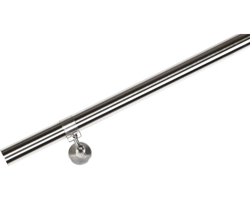 Ensemble de main courante Pertura acier inoxydable V2A Ø 40 mm L : 4100 mm Main courante en acier inoxydable avec support mural