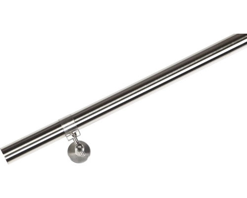 Ensemble de main courante Pertura acier inoxydable V2A Ø 40 mm L : 5800 mm Main courante en acier inoxydable avec support mural