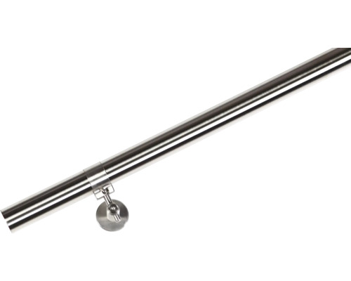 Ensemble de main courante Pertura acier inoxydable V2A Ø 40 mm L : 6000 mm Main courante en acier inoxydable avec support