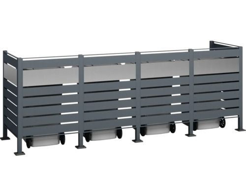 Cache-conteneurs pour trois poubelles