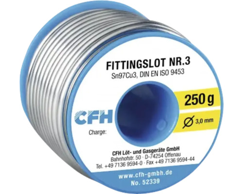 CFH Métal d'apport pour raccords WL 339 250 g Étain à souder sur bobine, 250 grammes, diamètre 3,0 millimètres