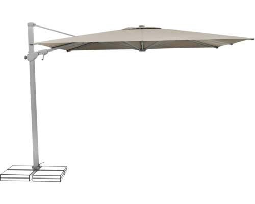 Parasol déporté avec revêtement carré et pied