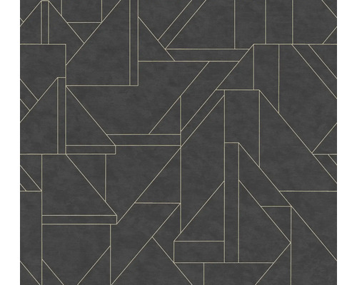 Papier peint intissé 39118-4 Metropolitan Stories 3 géométrique noir doré
