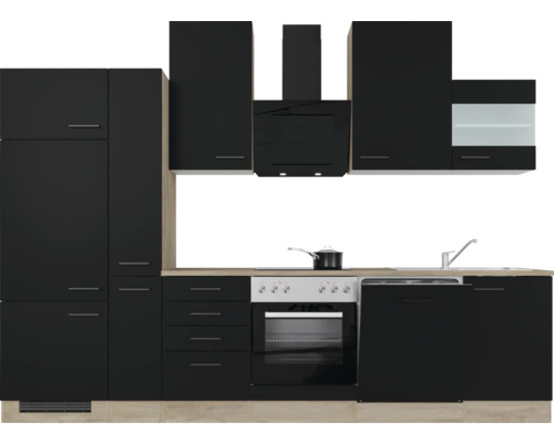 Cuisine complète avec meubles hauts et bas et appareils électriques