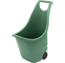 Tonne de transport de jardin verte avec poignée et roues