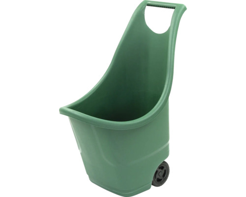 Tonne de transport de jardin verte avec poignée et roues