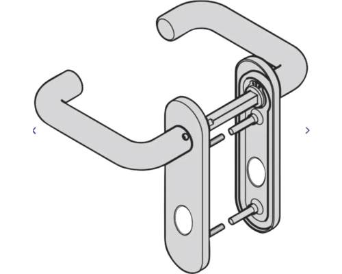 Garniture de poignée de porte avec vis et carré