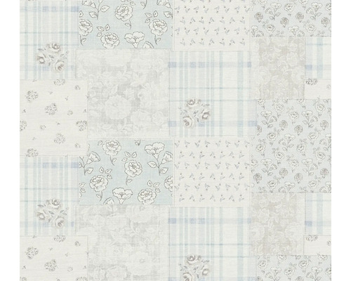 Papier peint intissé 39066-4 Maison Charme Retro Patchwork bleu clair Papier peint intissé 39066-4 Maison Charme Retro Patchwork bleu clair