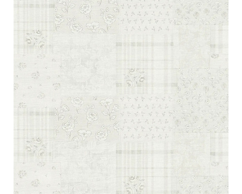 Papier peint intissé 39066-2 Maison Charme Retro Patchwork gris