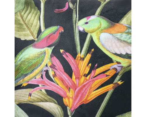 Carreau décoratif avec motif de perroquets et de fleurs