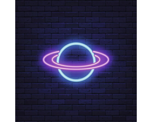 Tableau sur toile Neon Planet 27x27 cm
