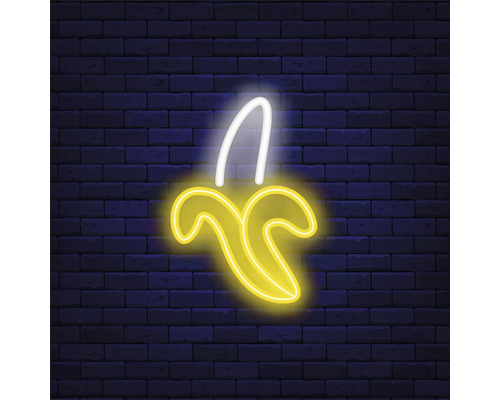 Leinwandbild Neon Banana 27x27 cm