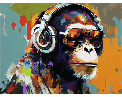 Tableau sur toile Animals With Headphones I 116x84 cm