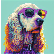 Illustration d''un chien portant des lunettes de soleil
