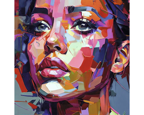 Leinwandbild Colorful Woman Portrait I 40x40 cm