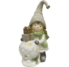 Figurine décorative de fille avec des cadeaux pour la période de Noël