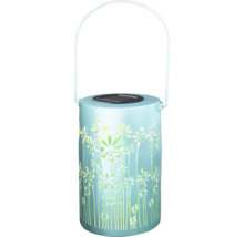 Dekorative Solarleuchte aus Metall mit Blumenmuster und Tragegriff