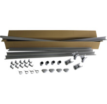 Dachrinnen Set mit Dachrinnen, Rohren und Befestigungsmaterial