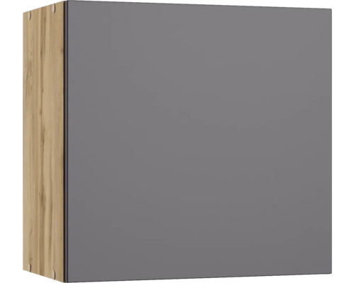Armoire suspendue Held Möbel Pisa l/p/h 60x34x57 cm gris/chêne sauvage mat Armoire suspendue avec porte grise et décor en bois