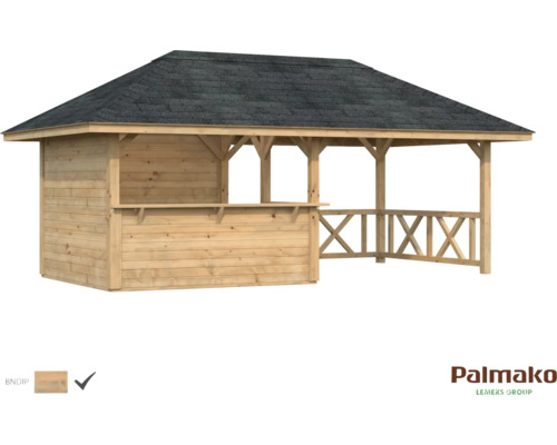 Pavillon Palmako Bianca 16,6 m² Set 3 588 x 300 cm braun tauchgrundiert