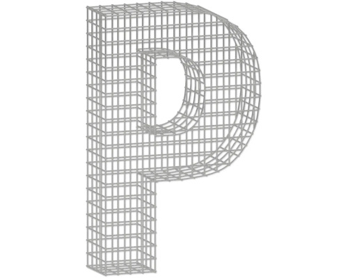 Forme de grille bellissa gabion lettre P 65 x 21 x 100 cm
