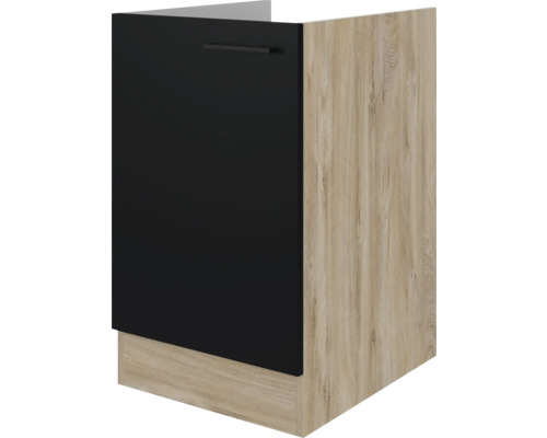 Spülenschrank Flex Well Capri BxTxH 50x57x82 cm schwarz/endgrain oak