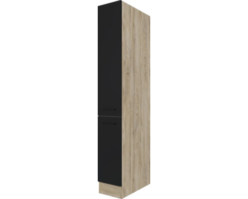 Apothekerschrank Flex Well Capri BxTxH 30x57x200 cm schwarz/endgrain oak