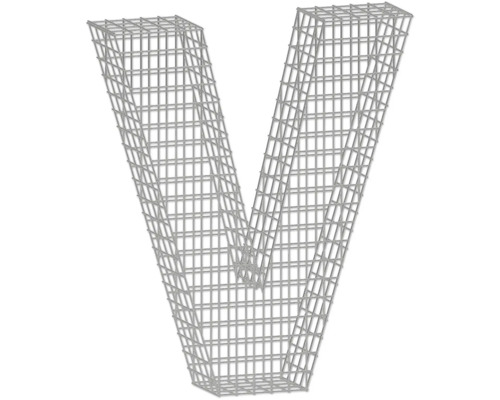 Forme de grille bellissa gabion lettre V 85 x 21 x 100 cm