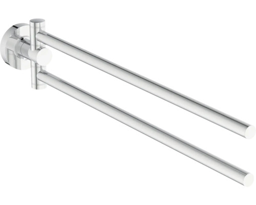 Barre porte-serviettes Ideal Standard IOM pivotant chrome brillant A9131AA Porte-serviettes double en métal pour montage mural