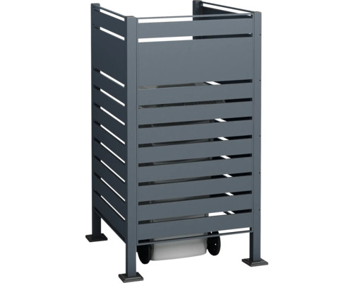 Cache-poubelle en métal avec aspect lamellé pour l''extérieur