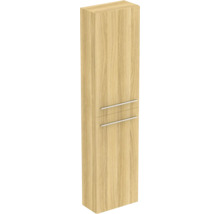 Hochschrank aus Holz mit zwei Schubladen und Griffen